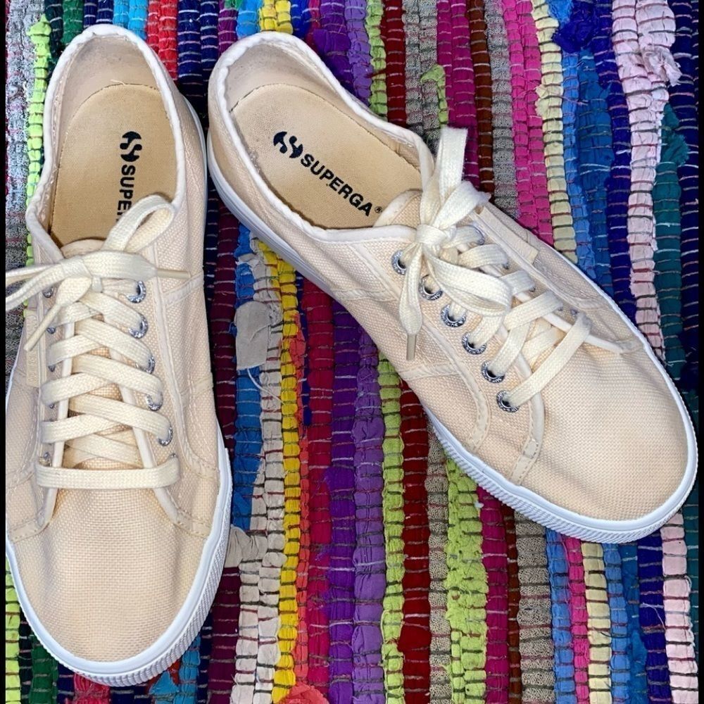 Superga Cream Canvas Sneakers